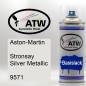 Preview: Aston-Martin, Stronsay Silver Metallic, 9571: 400ml Sprühdose, von ATW Autoteile West.